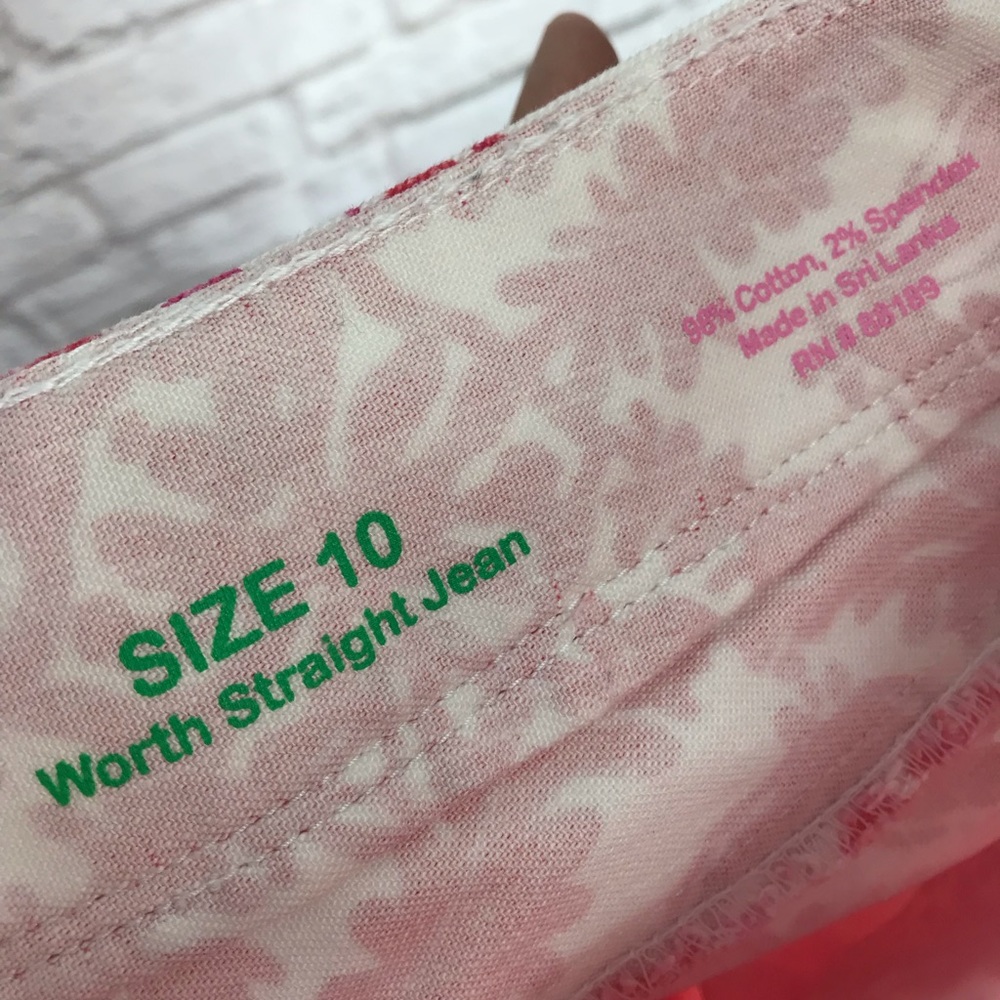 Lilly Pulitzer Worth Straight Jeans Coral Reef Red - Picture 4 of 4